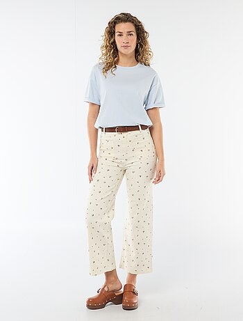 Gekleurde wide leg broek