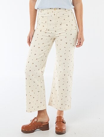 Gekleurde wide leg broek