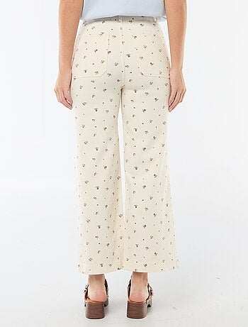 Gekleurde wide leg broek