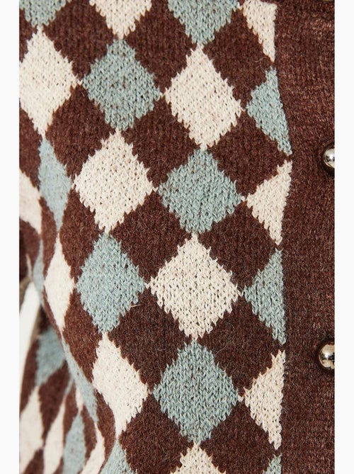 Geknoopt argyle-patroon gebreid vest lucci - Kiabi