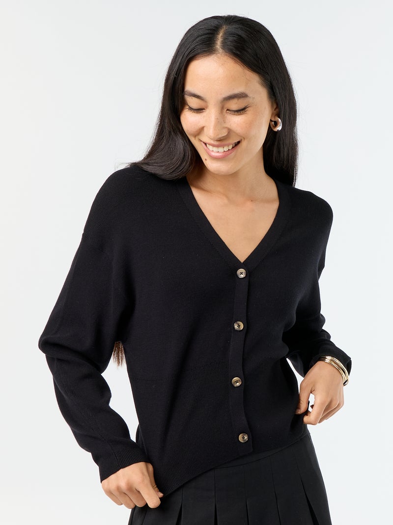 Geknoopt cropped gilet Zwart - Kiabi