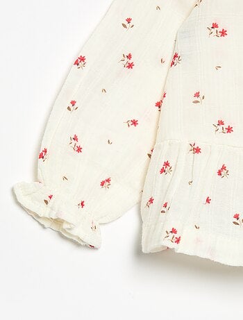 Geknoopte blouse van katoenen gaas