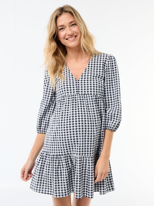 Gelaagde geruite korte jurk - Kiabi