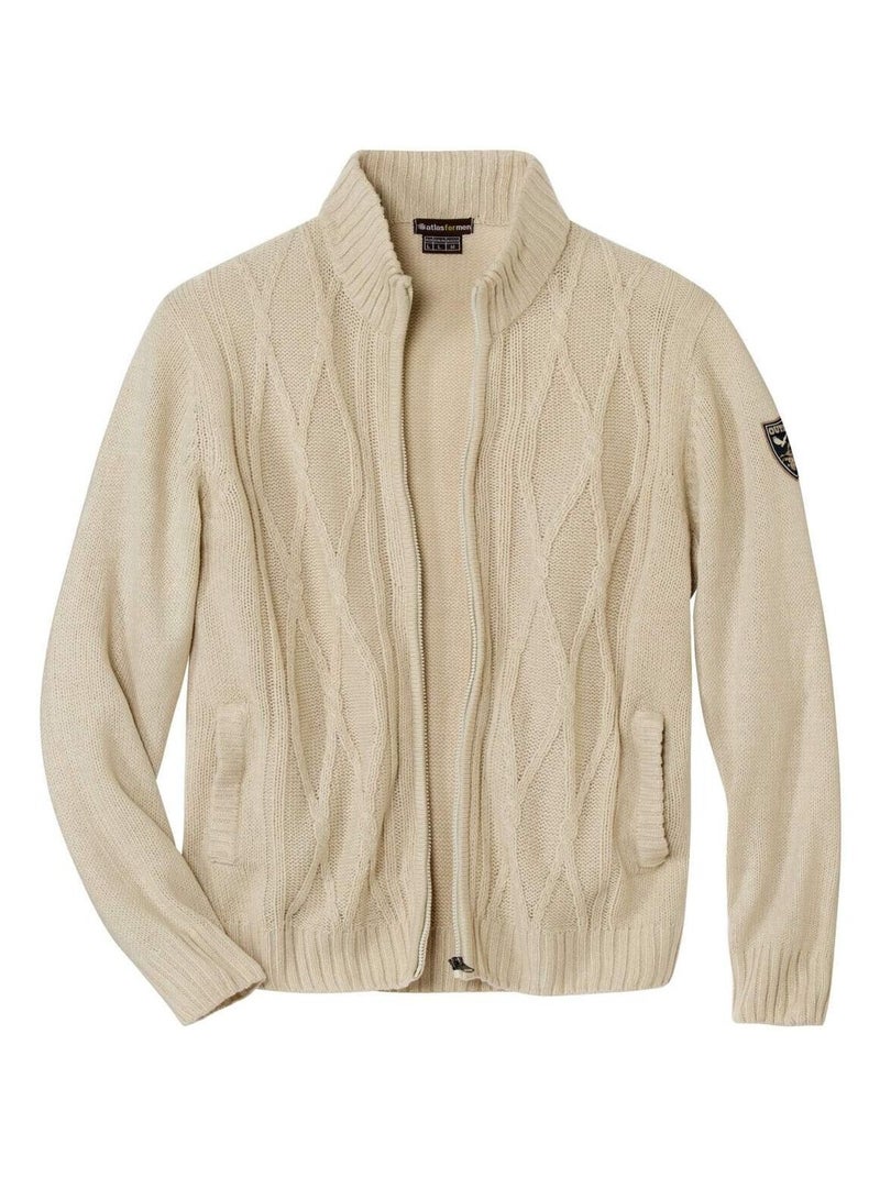 Gemêleerd gebreid vest  - atlas for men Beige - Kiabi