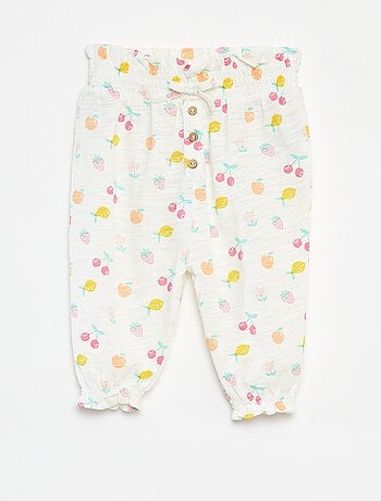 Gemêleerde harembroek met print