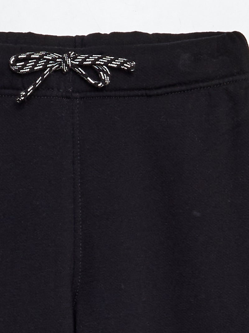 Gemêleerde joggingbroek met verstelbare tailleband zwart - Kiabi
