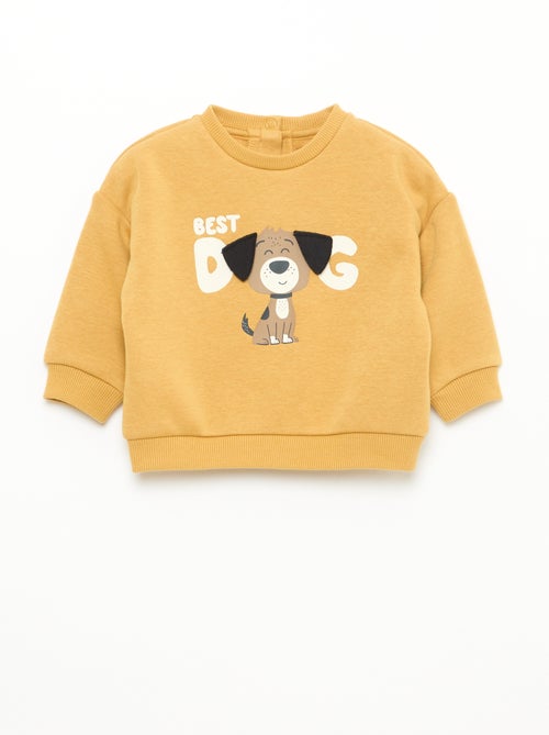 Gemêleerde sweater met zachte velours binnenkant - Kiabi