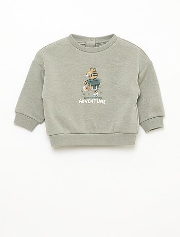 Gemêleerde sweater met zachte velours binnenkant