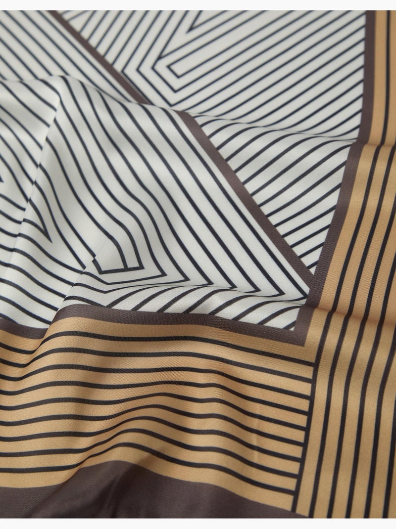 Geometrisch bedrukte sjaal, mo fashion Bruin - Kiabi