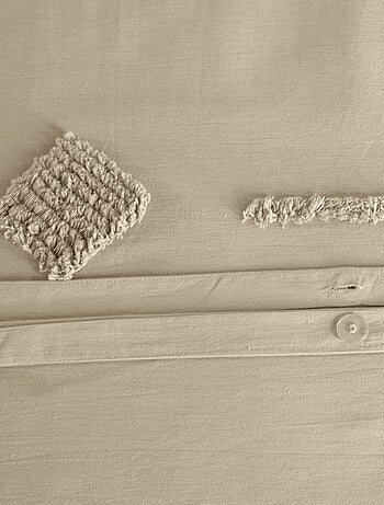 Geometrisch getuft gewassen katoenen bedlinnenset