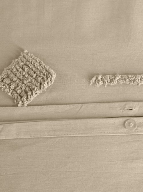 Geometrisch getuft gewassen katoenen bedlinnenset - Kiabi