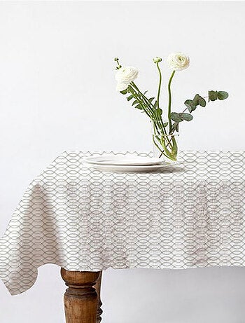 Geometrisch, vlekbestendig en waterafstotend rechthoekig tafelkleed