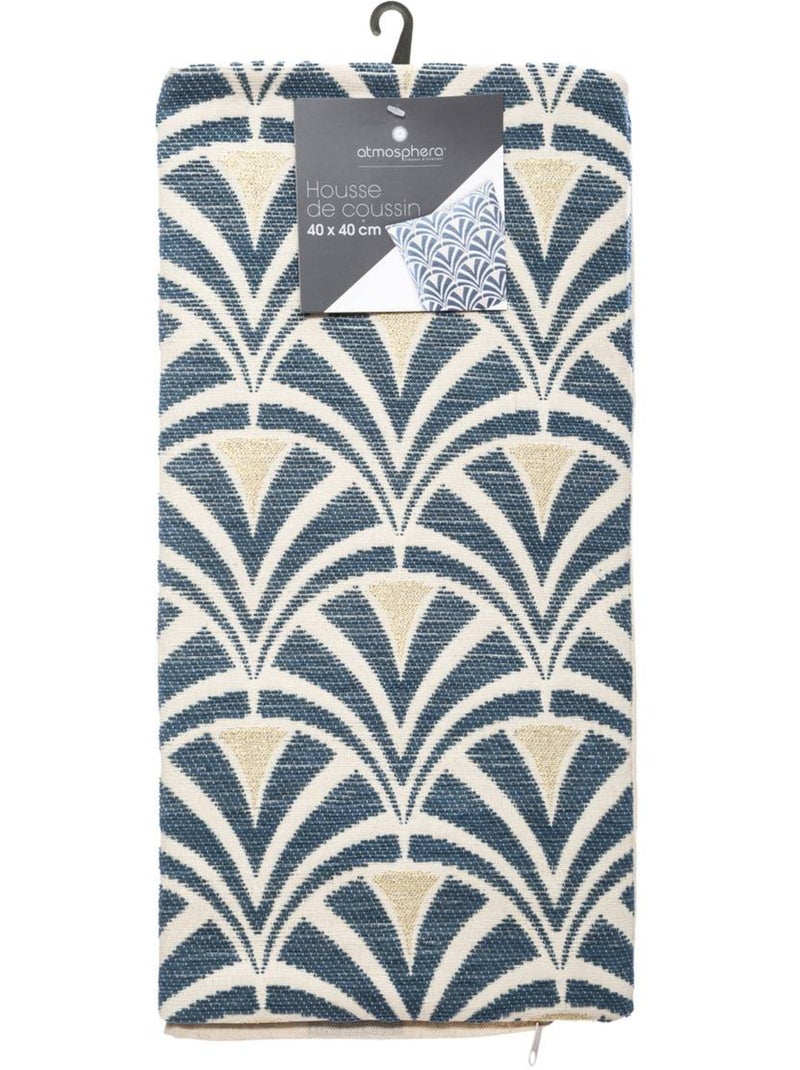 Geometrische chenille kussenhoes Blauw - Kiabi