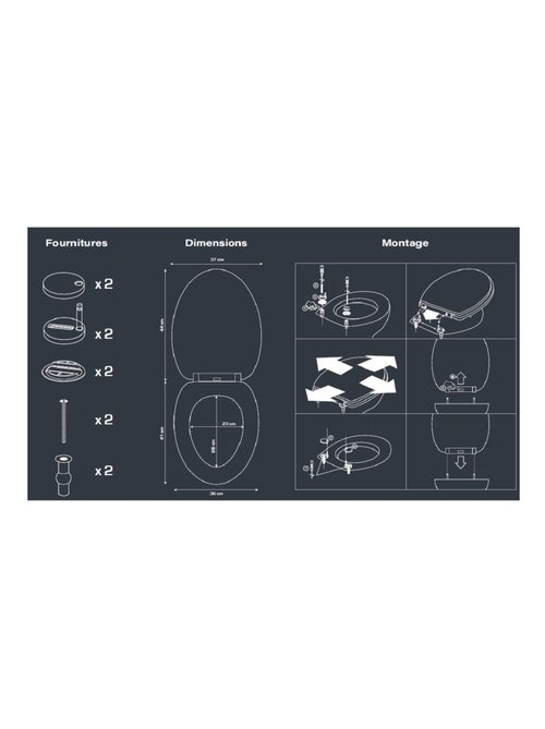 Geometrische thermohardende toiletbril - Kiabi