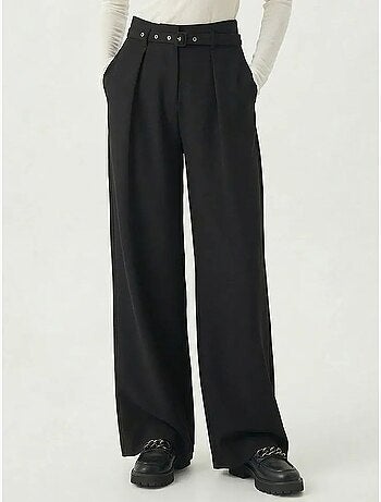 Geplooide broek met riem en wijde pijpen istanbul