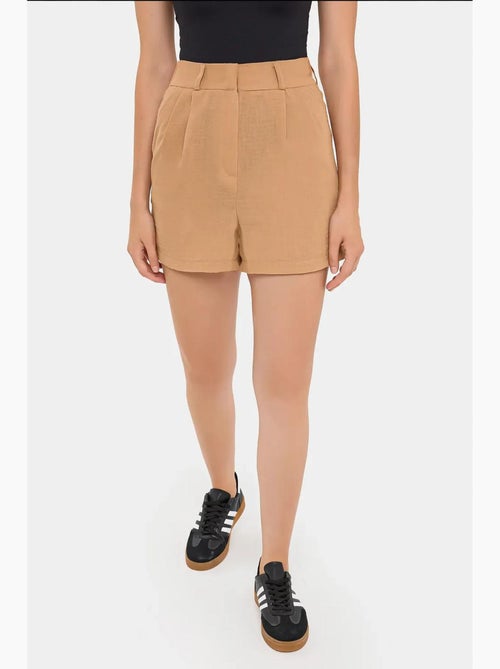 Geplooide geweven shorts met hoge taille hiccup - Kiabi Geplooide geweven shorts met hoge taille hiccup - Kiabi