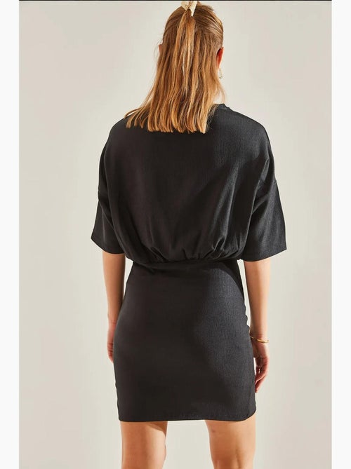 Geplooide jurk met elastische taille lucci - Kiabi