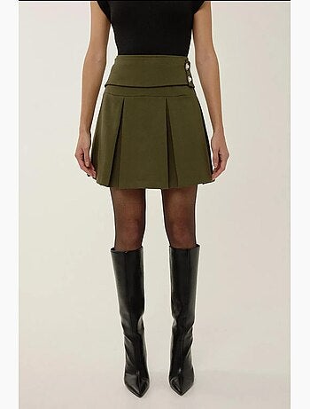 Geplooide minirok met pareldetail hiccup