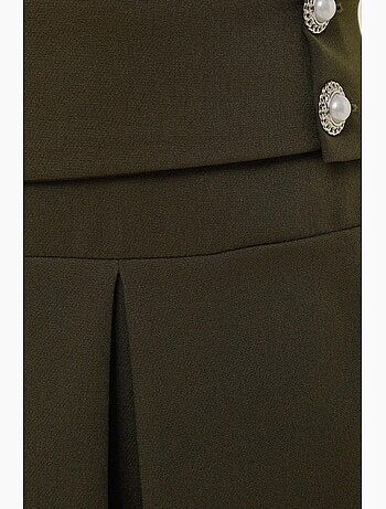 Geplooide minirok met pareldetail hiccup