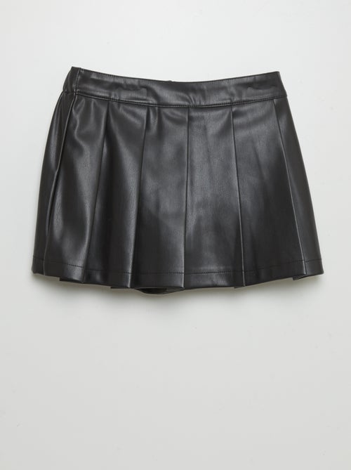 Geplooide skort van imitatieleer - Kiabi