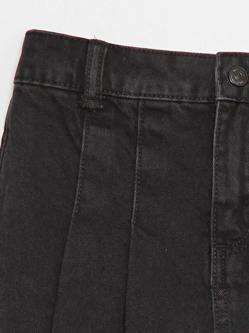 Geplooide skort van spijkerstof Grijs - Kiabi