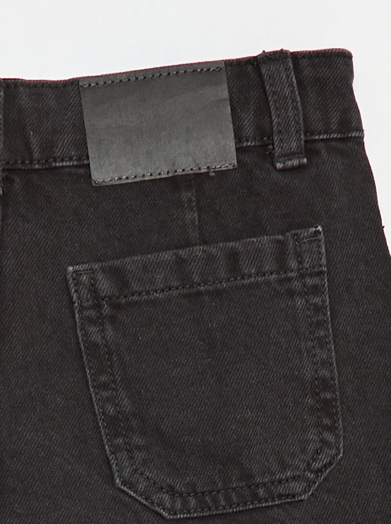 Geplooide skort van spijkerstof Grijs - Kiabi