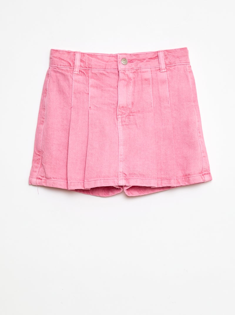 Geplooide skort van spijkerstof Rose - Kiabi