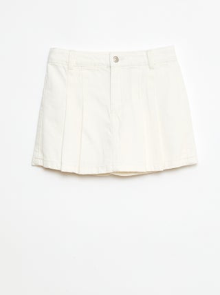 Geplooide skort van spijkerstof