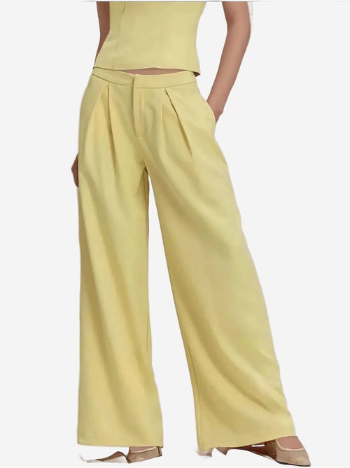 Geplooide wijde lange broek - Kiabi Geplooide wijde lange broek - Kiabi