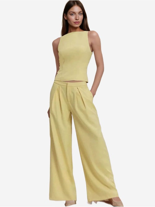 Geplooide wijde lange broek - Kiabi Geplooide wijde lange broek - Kiabi