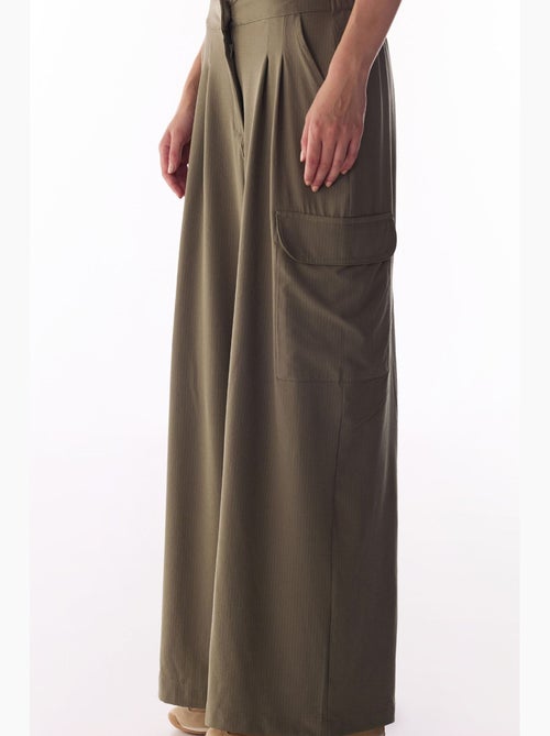 Gepofte high-waist cargobroek met plooien penti - Kiabi Gepofte high-waist cargobroek met plooien penti - Kiabi