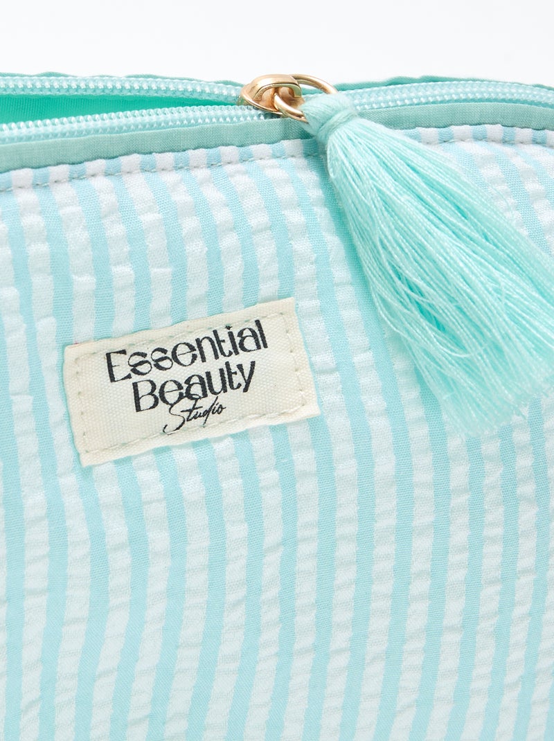 Geprint etui met ritssluiting Blauw - Kiabi