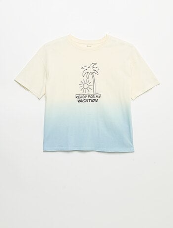 Geprint T-shirt met korte mouwen en tie-dye effect