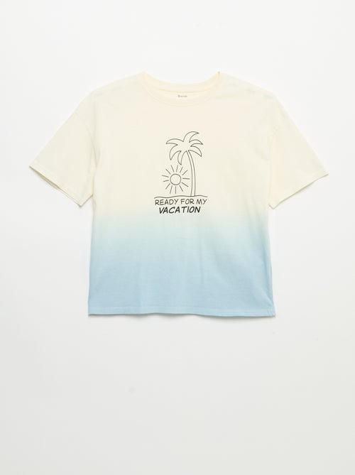 Geprint T-shirt met korte mouwen en tie-dye effect - Kiabi
