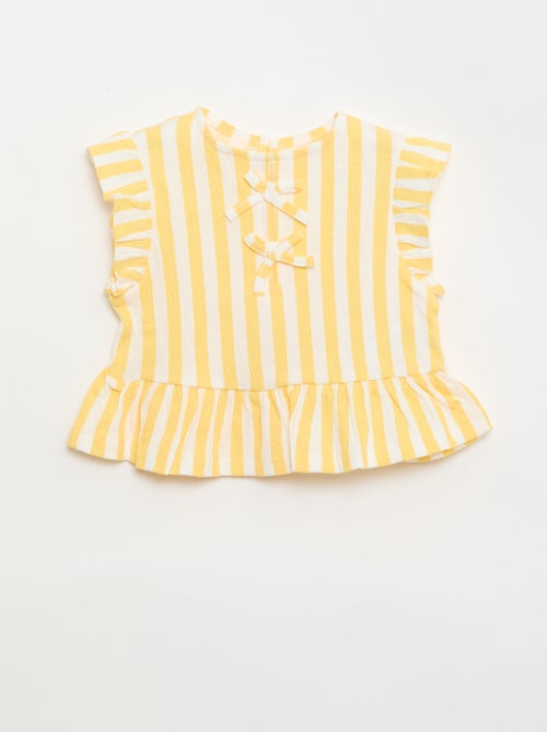 Geprint T-shirt met ruches - Kiabi