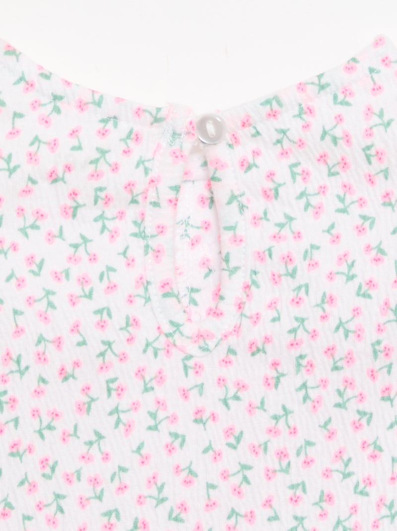 Geprint T-shirt met ruches Rose - Kiabi