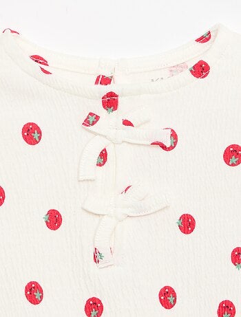 Geprint T-shirt met ruches