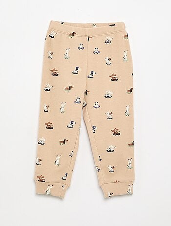 Geprinte 2-delige pyjama van ribstof