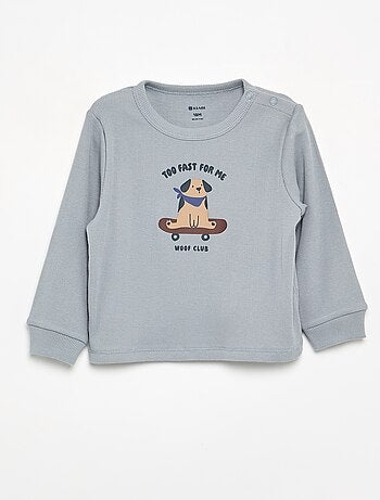Geprinte 2-delige pyjama van ribstof
