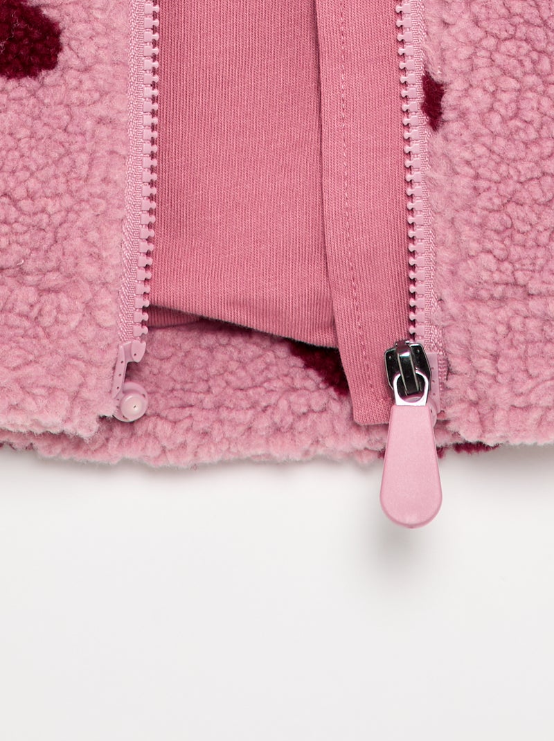 Geprinte fleece - gemakkelijk aan te trekken collectie Roze - Kiabi