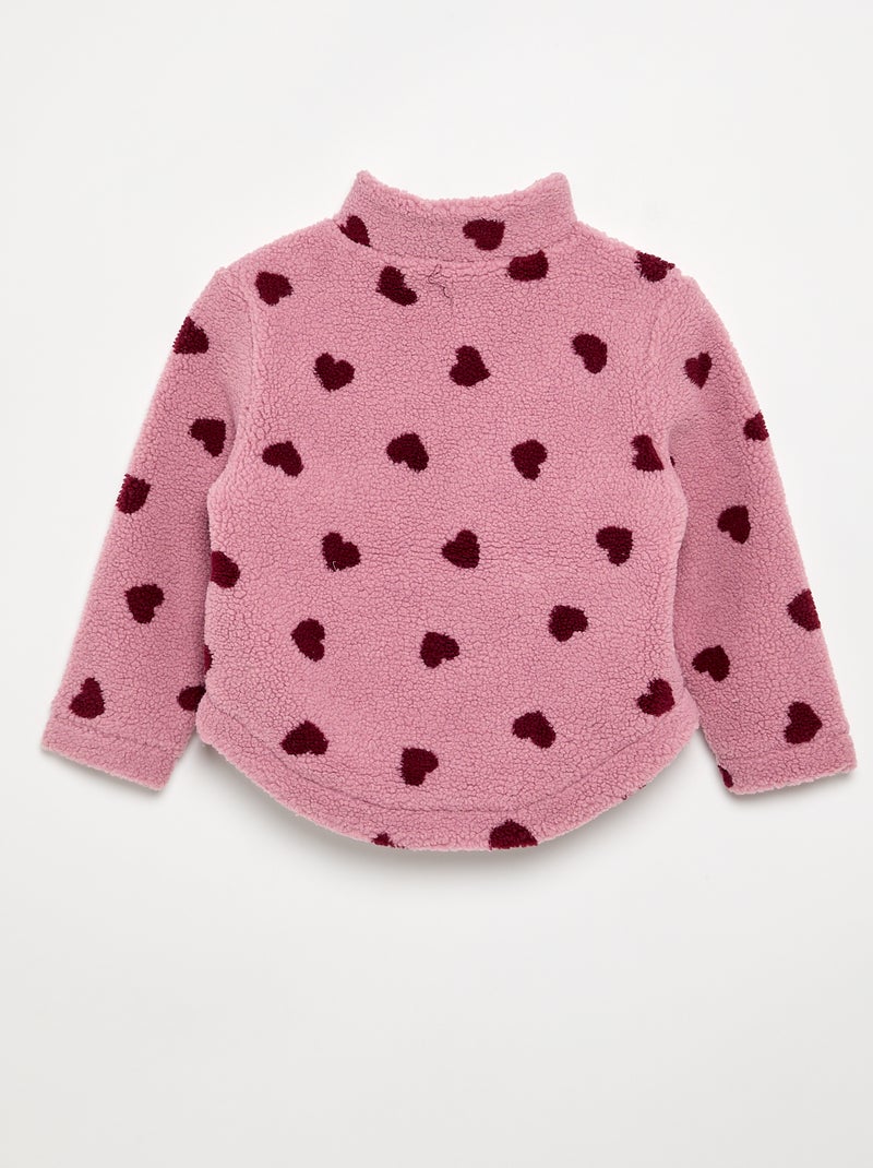 Geprinte fleece - gemakkelijk aan te trekken collectie Roze - Kiabi