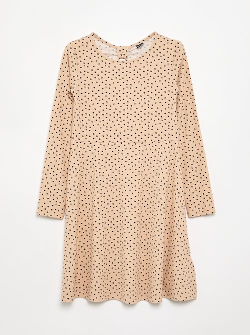 Geprinte jurk met lange mouwen - Kiabi