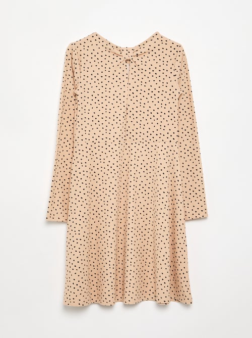 Geprinte jurk met lange mouwen - Kiabi