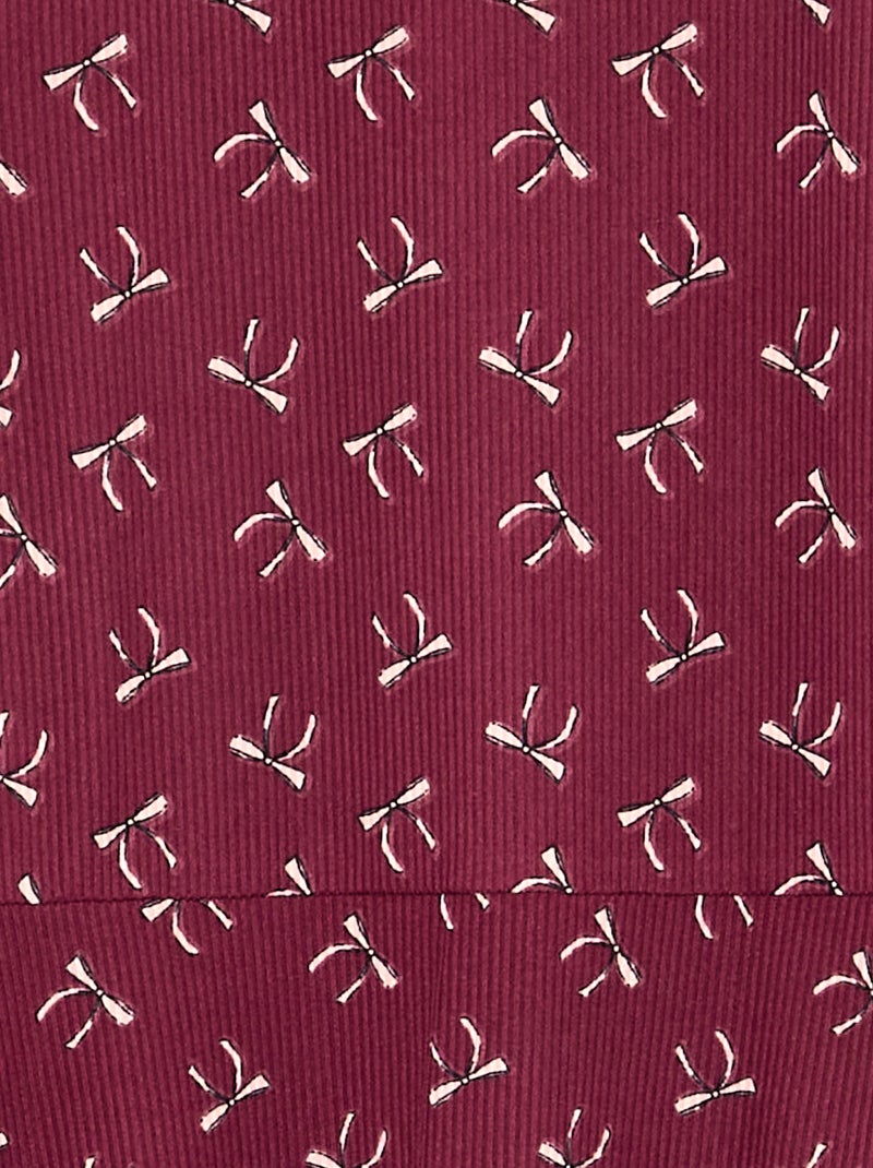 Geprinte jurk met lange mouwen Rood - Kiabi