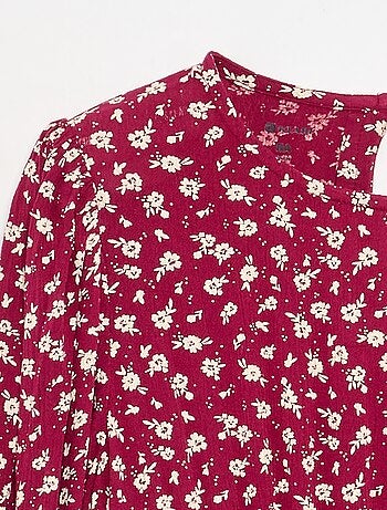 Geprinte jurk met volants