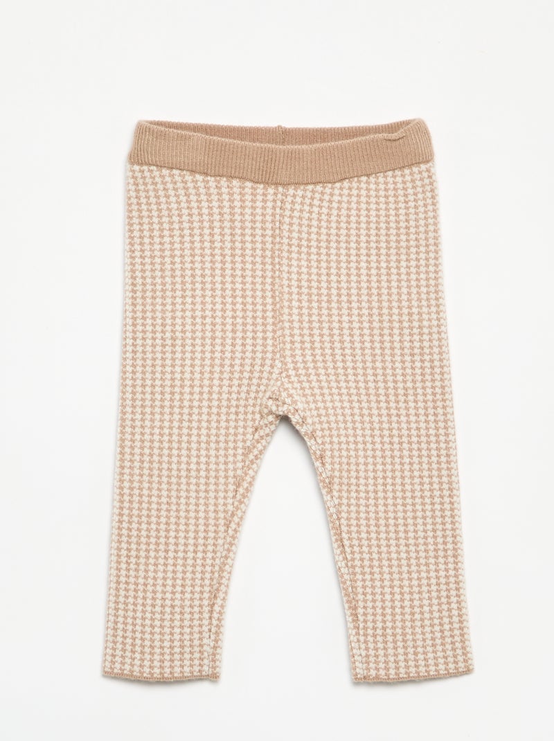 Geprinte legging van compact breisel Biege - Kiabi