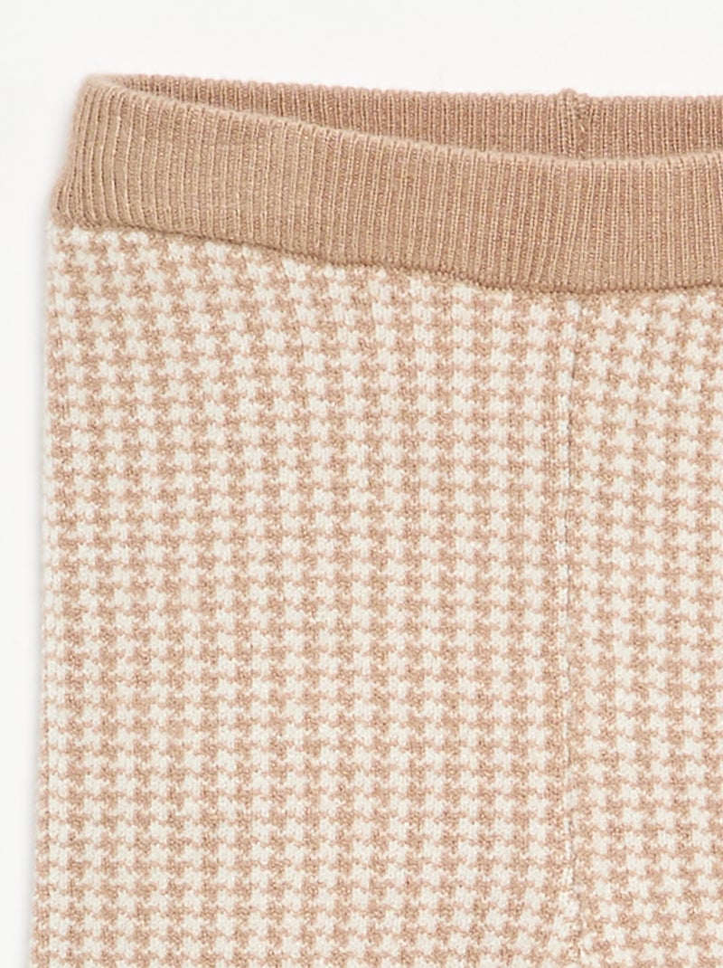 Geprinte legging van compact breisel Biege - Kiabi