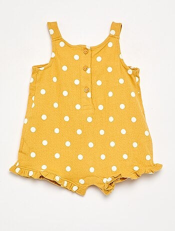 Geprinte playsuit van kreukelstof