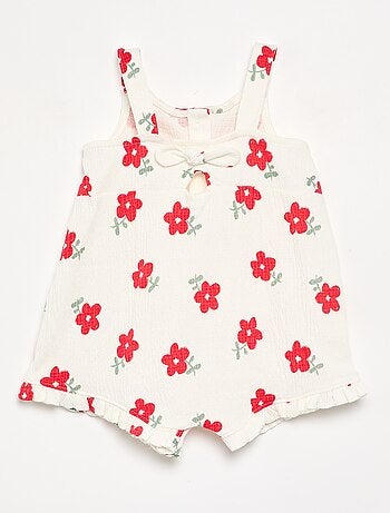 Geprinte playsuit van kreukelstof