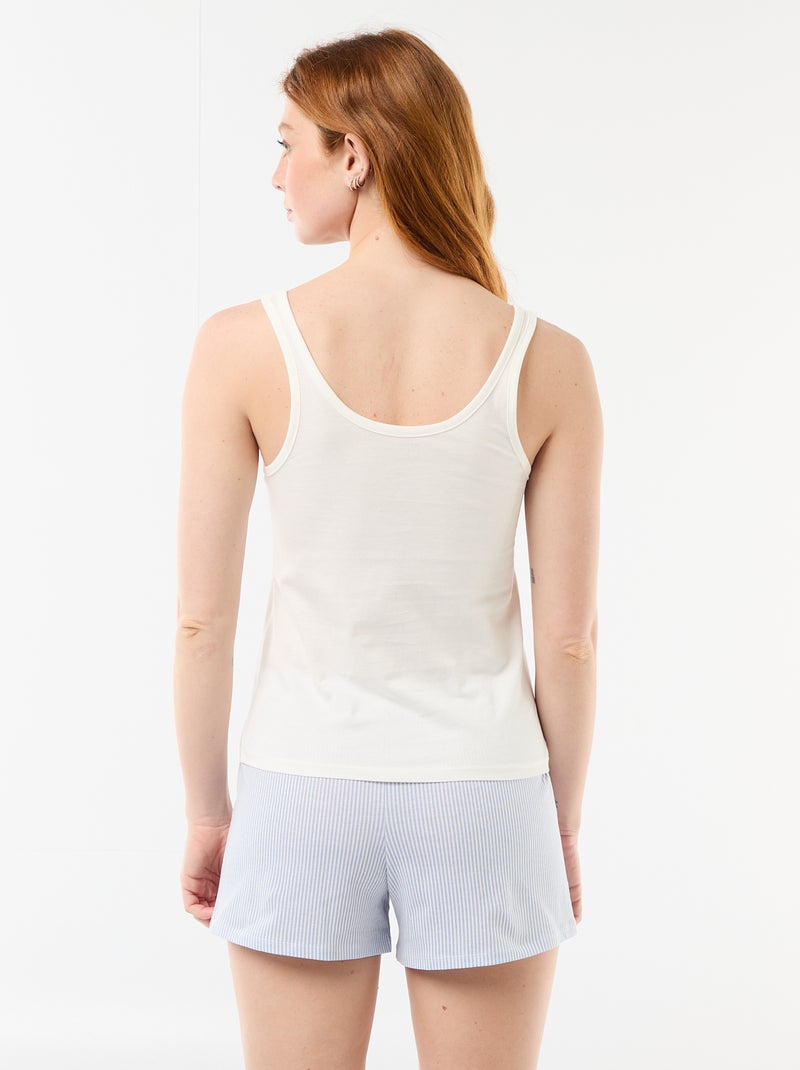 Geprinte pyjamashort - 2-delig Blauw - Kiabi